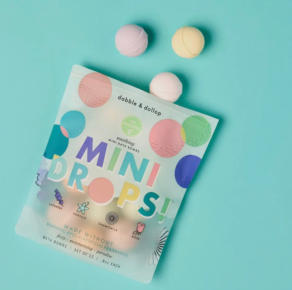 Mini Drops Bath Bombs- All Natural Soothing Scents