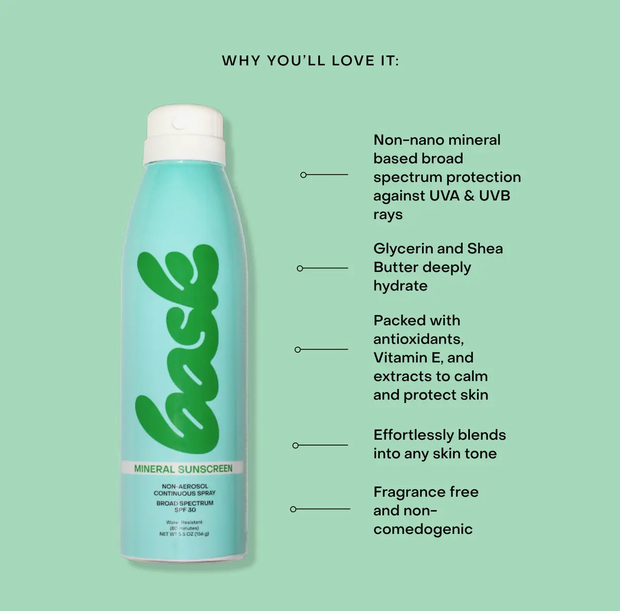 SPF 30 Mineral Non-Aerosol Spray Reef Safe